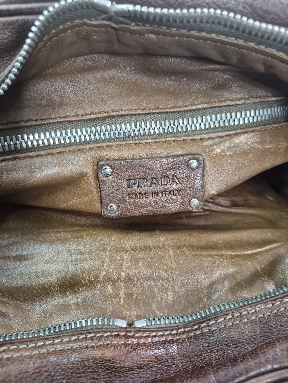 Prada Cargo Brown Leather Shoulder Bag - Picture 9 of 12